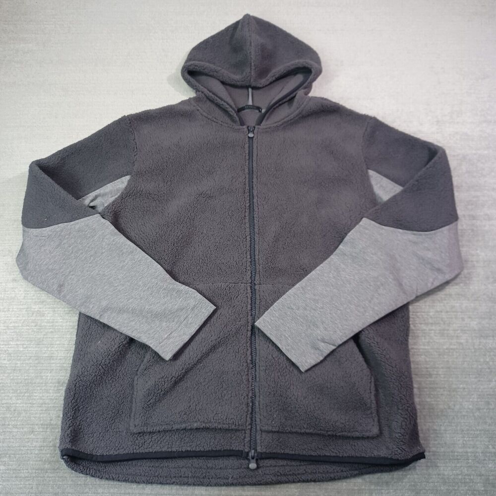 Greyson Men's Two-Tone Charcoal & Light Gray Zip Hybrid Sherpa Hoodie